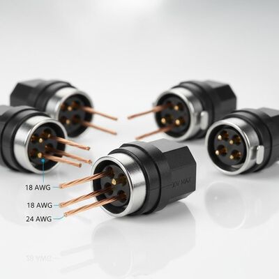 6FX2003 Servo Motor Connectors with 6PIN 7PIN Configuration for 18-24 AWG Wire Gauge and 1000V Voltage Rating
