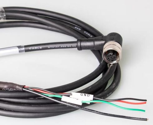 M12 Connector Waterproof Aviation Plug with Wires, 4/5/8 Pin Male and Female Overmolded Straight and Right-Angle Plugs for Sensor Connection