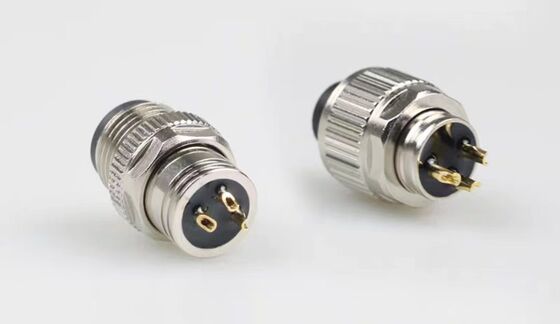 M12 connector, integral non-detachable, shielded, solder-type, waterproof male and female, 4-core, 5-core, 8-core, 12-core