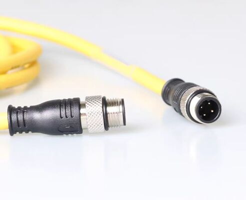 M12 Connector Waterproof Aviation Plug 4/5/8 Pin Overmolded Right-Angle Servo Motor Connector for Sensor Connection